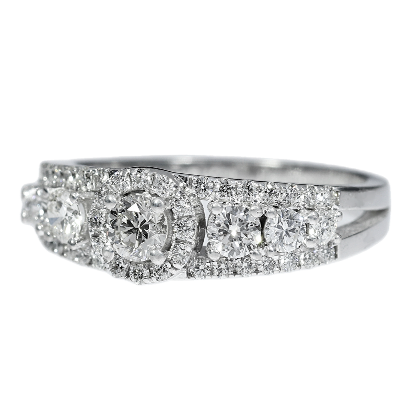 Anillo Compromiso Diamantes - Oro Blanco 18kt