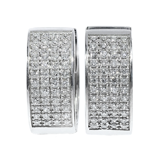 Aros Diamantes - Oro Blanco 18kt