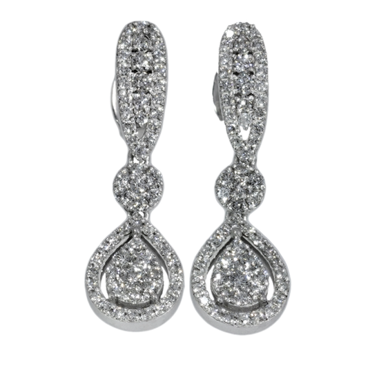 Aros con Diamantes - Oro Blanco 18kt