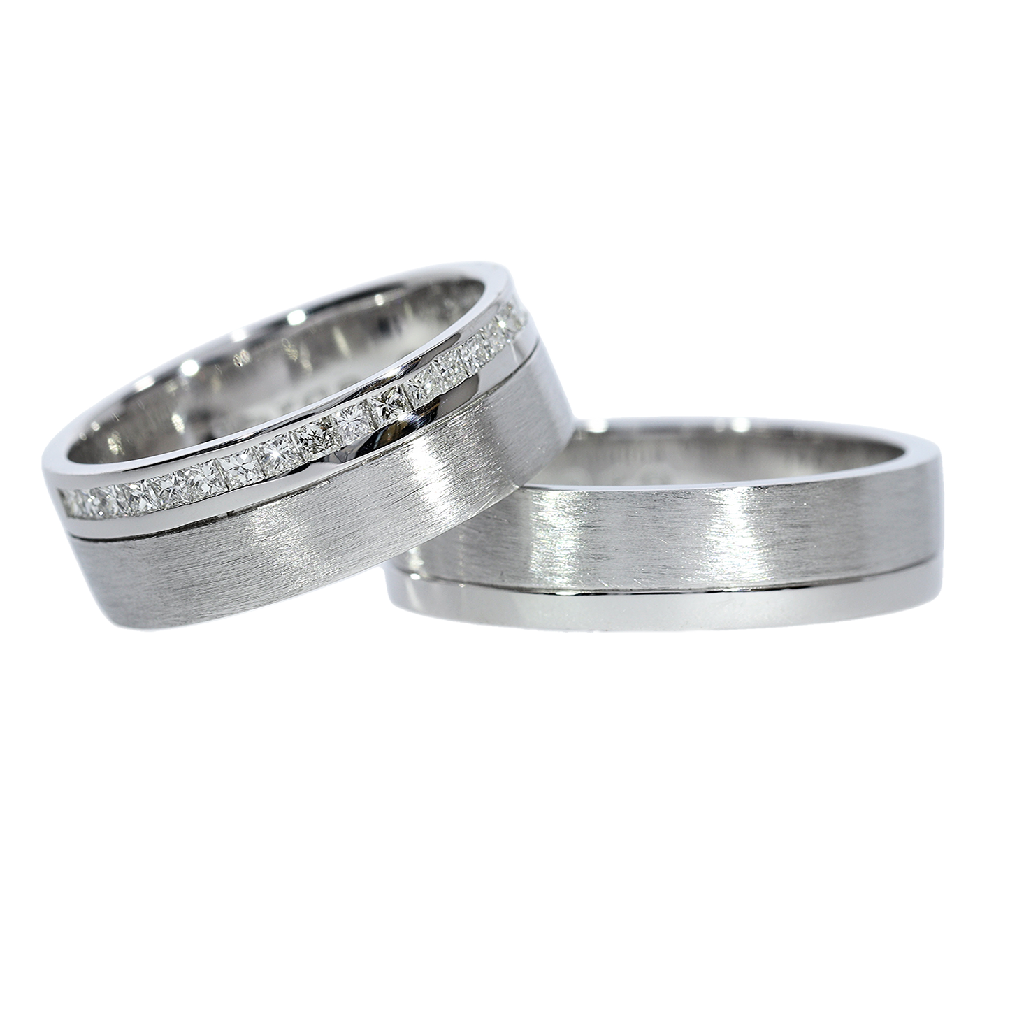 Argollas Matrimonio con Diamantes - Oro Blanco 18kt