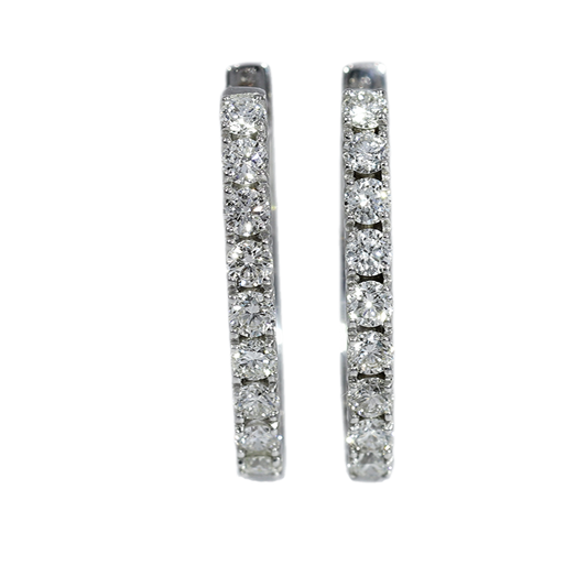 Aros Argolla Diamantes - Oro Blanco 18kt