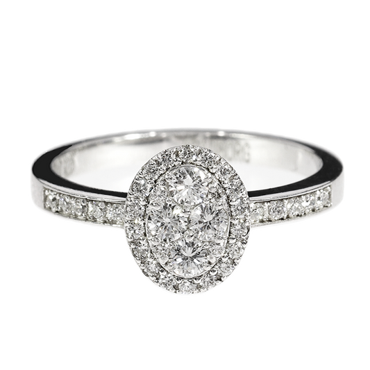 Anillo Compromiso Diamantes - Oro Blanco 18kt