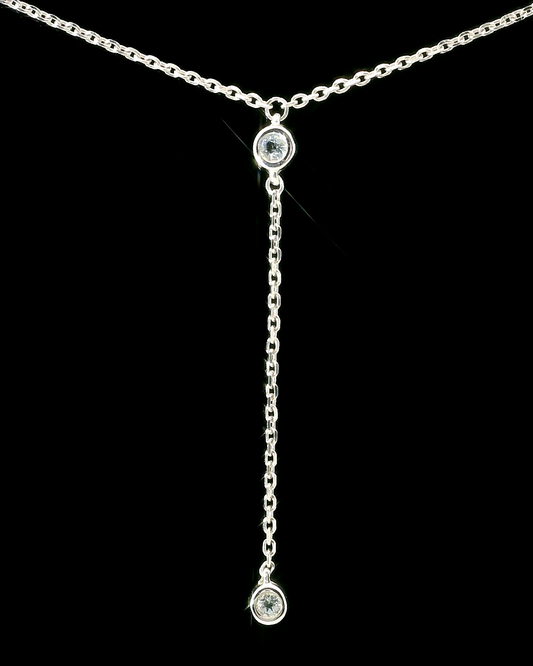 Collar Diamantes - Oro Blanco 14kt