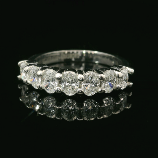 Anillo Diamantes Oval - Platino