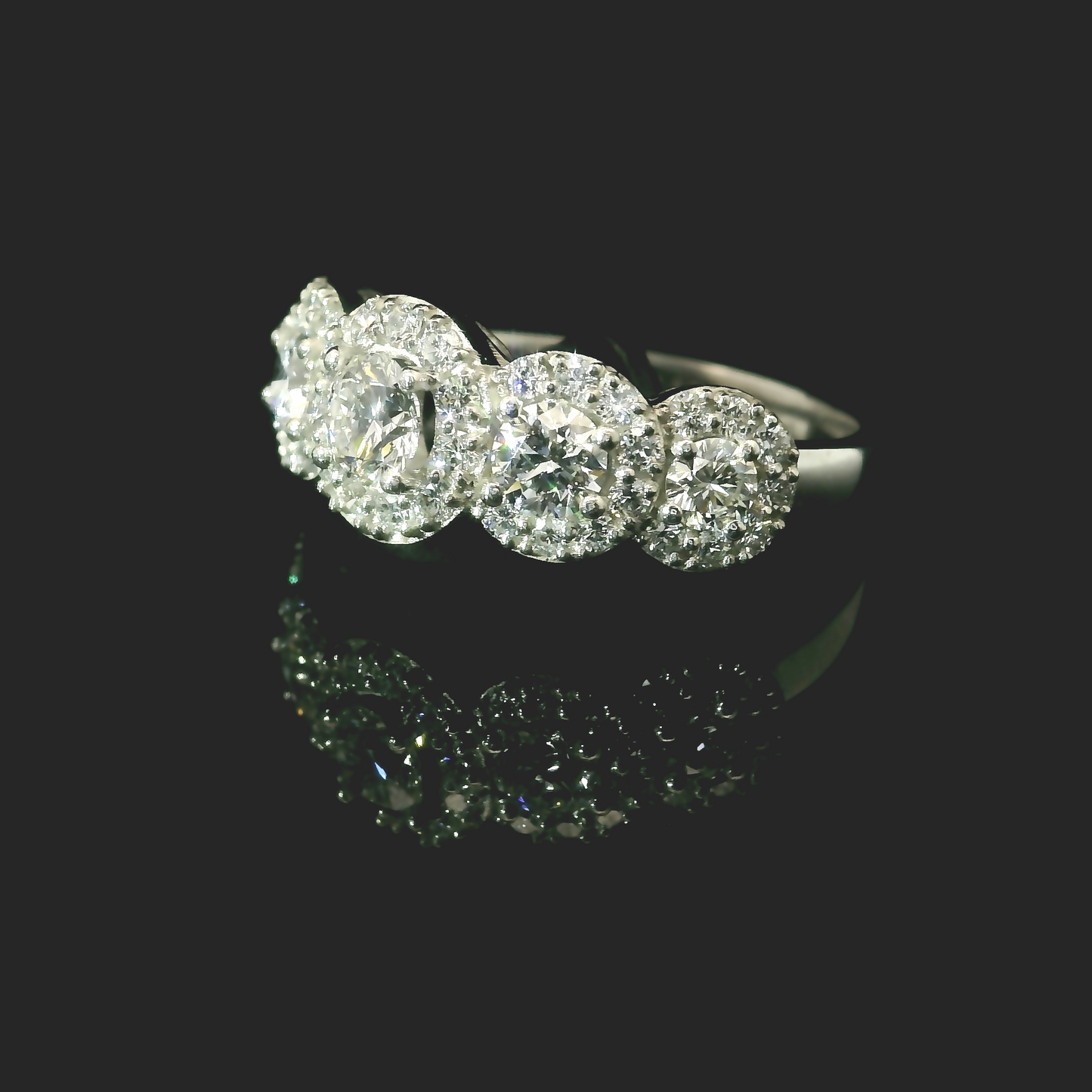 Anillo Compromiso Diamantes GIA - Platino