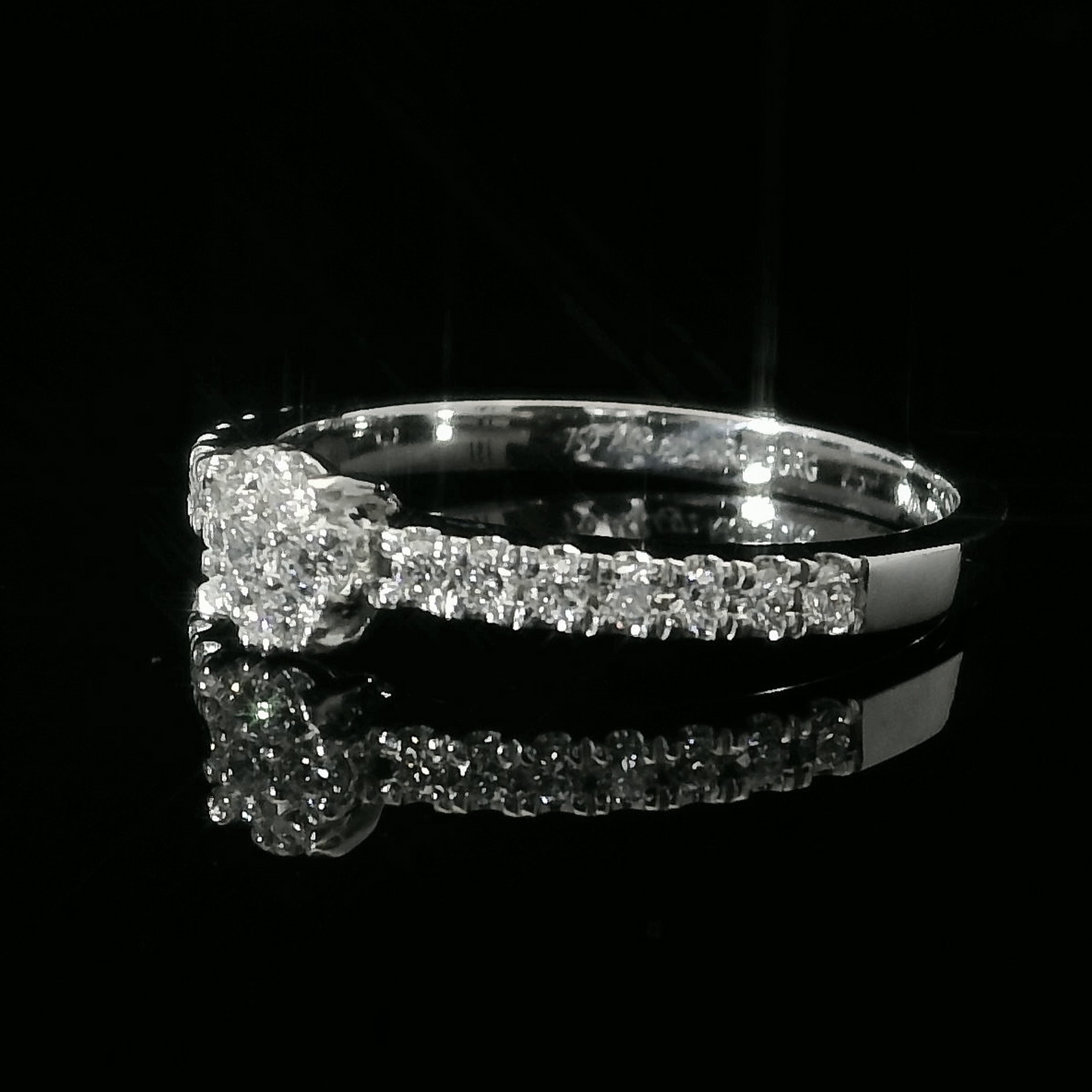 Anillo Compromiso Diamantes - Oro Blanco 18kt