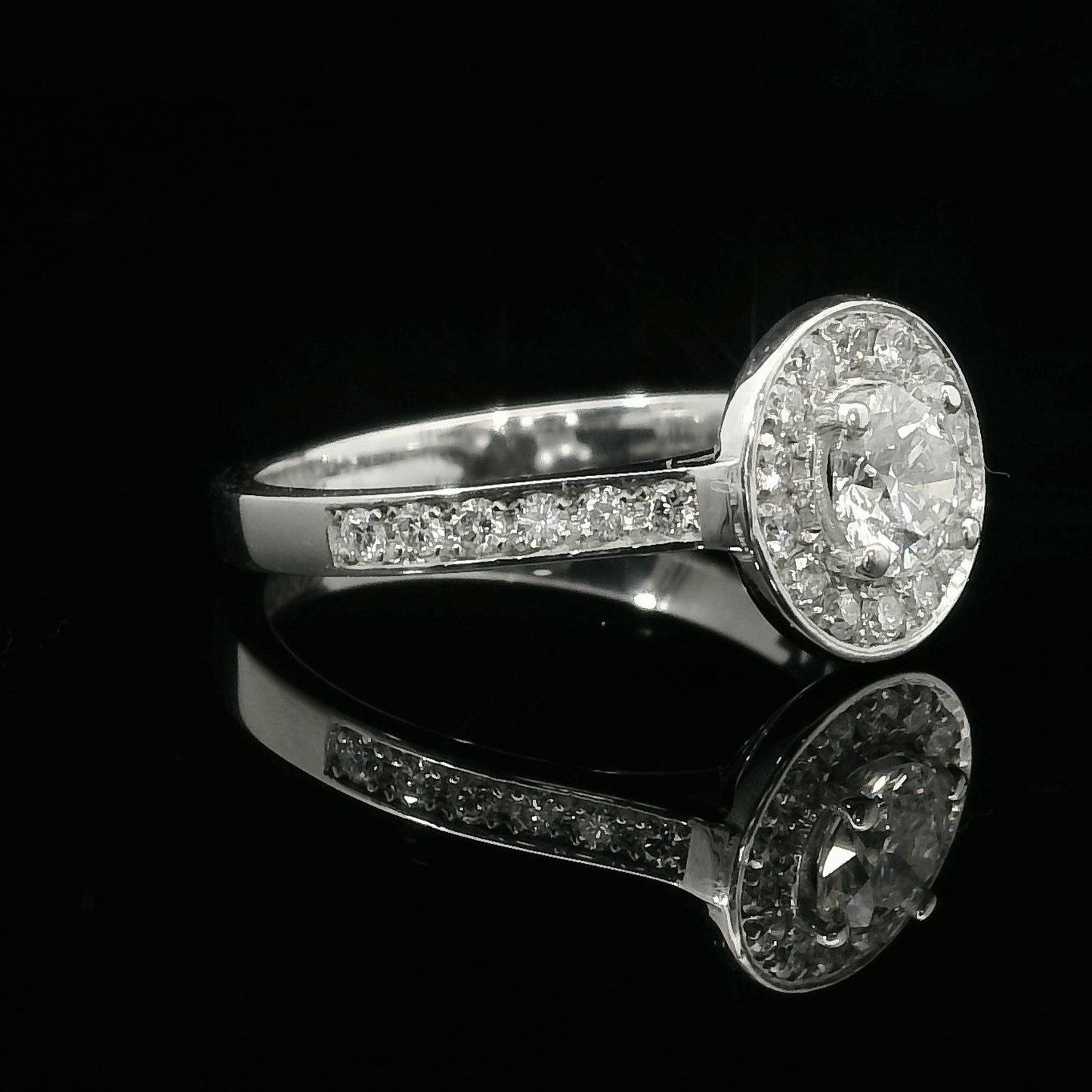 Anillo Compromiso Diamantes - Oro Blanco 18kt