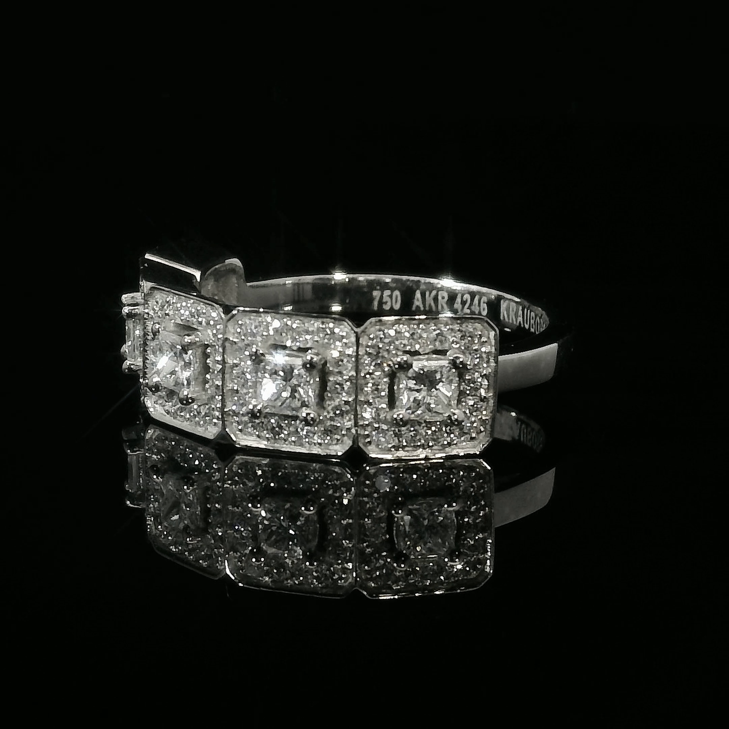 Anillo Compromiso Diamantes - Oro Blanco 18kt