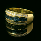 Anillo Zafiros y Diamantes - Oro Amarillo 18kt