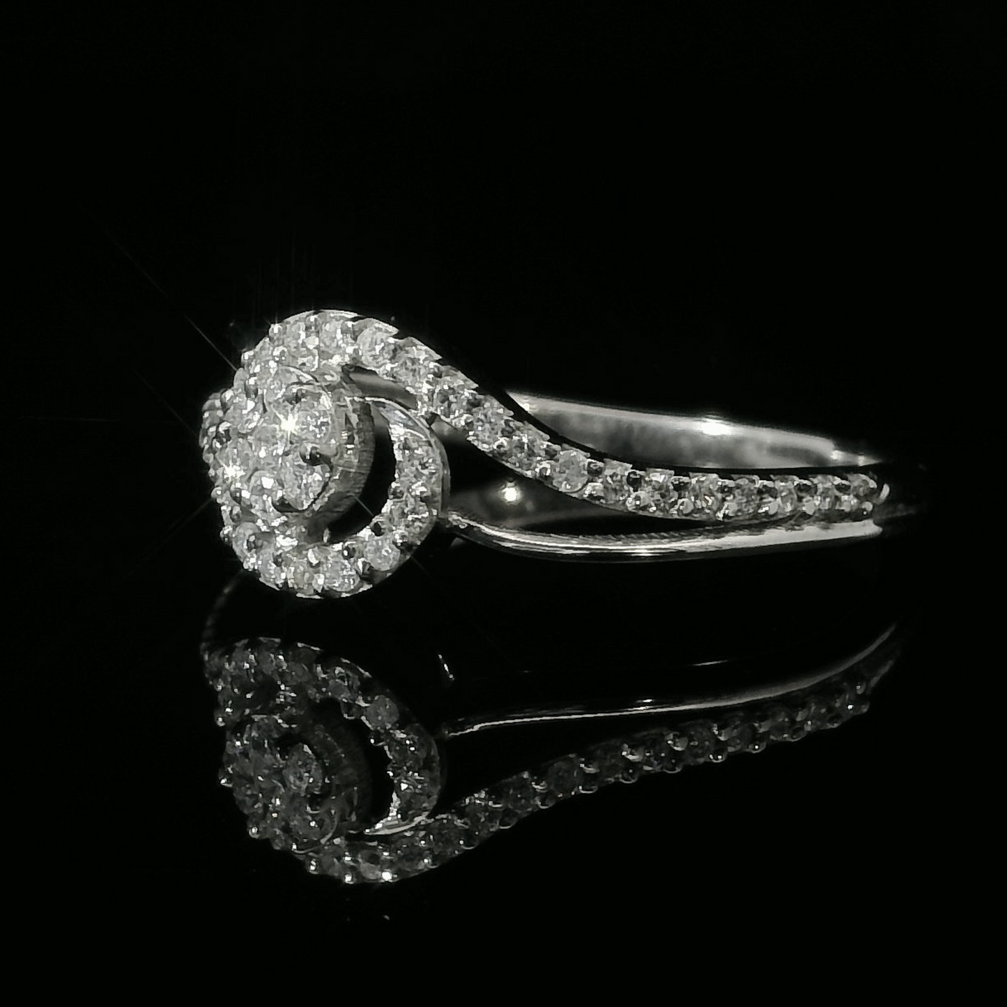 Anillo Compromiso Diamantes - Oro Blanco 18kt