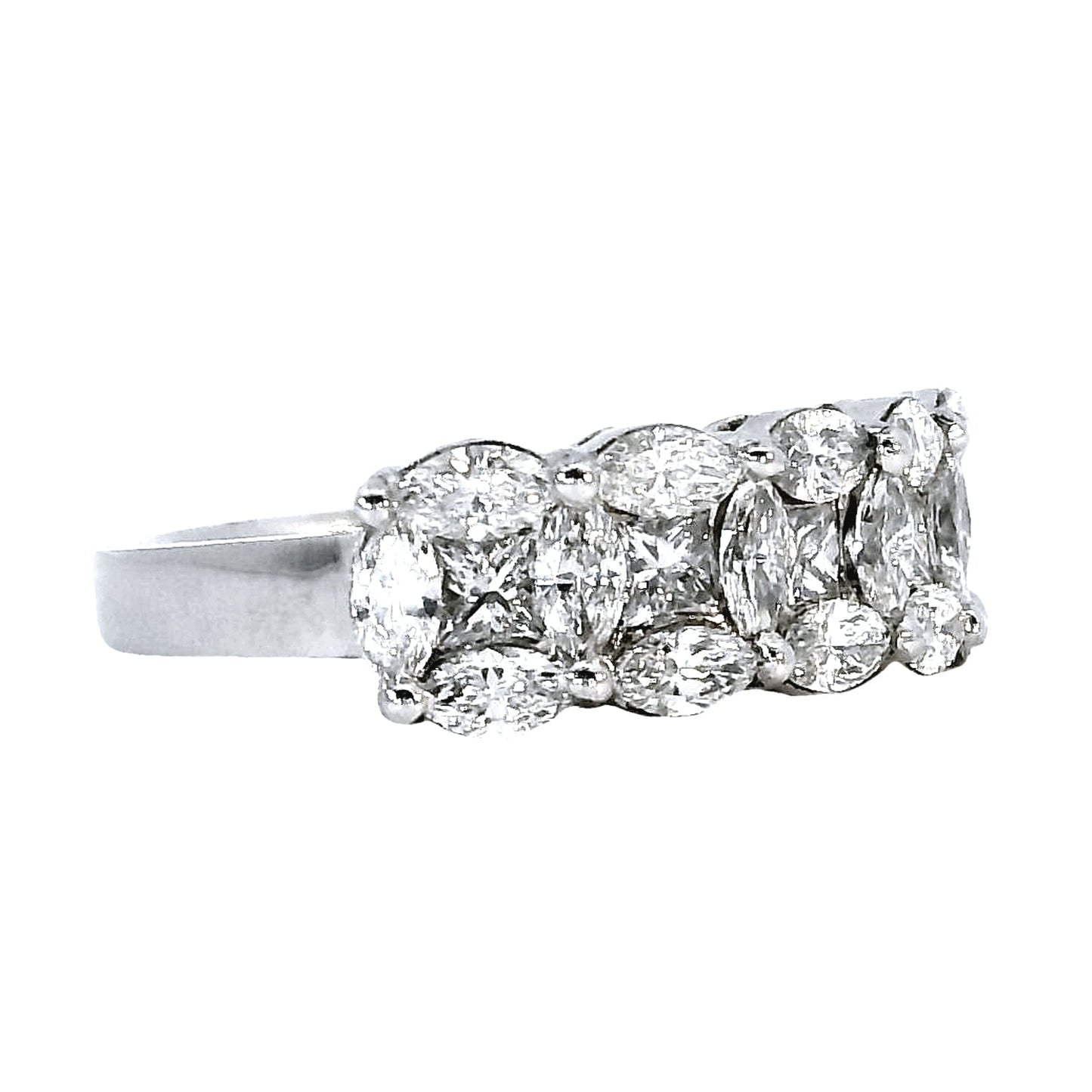 Anillo Compromiso Diamantes - Platino