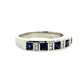 Medio Cintillo Zafiros y Diamantes - Oro Blanco 18kt