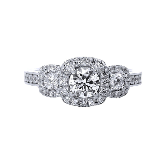 Anillo Compromiso Diamantes GIA - Oro Blanco 18kt