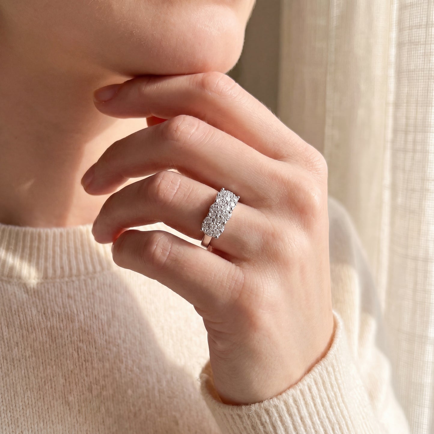 Anillo Compromiso Diamantes - Oro Blanco 18kt