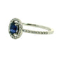 Anillo Zafiro y Diamantes - Oro Blanco 18kt