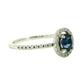 Anillo Zafiro y Diamantes - Oro Blanco 18kt