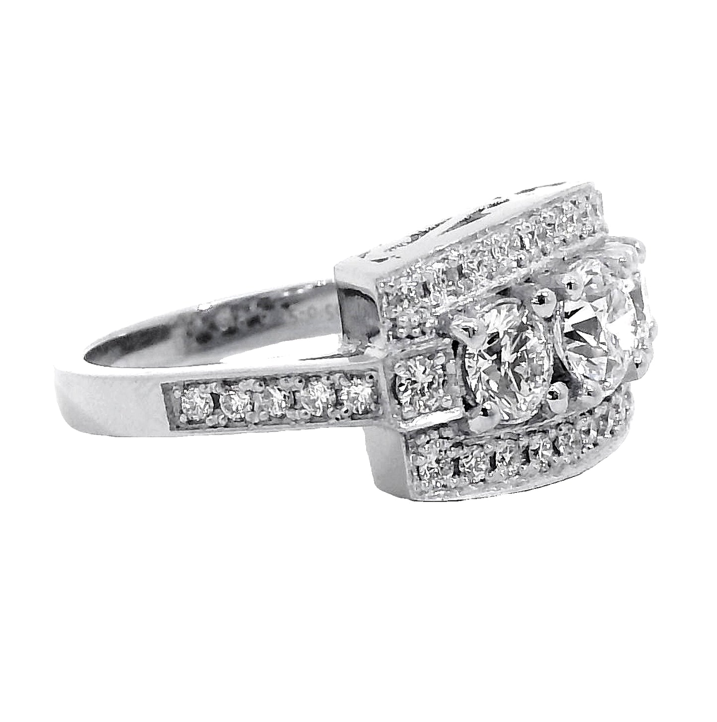 Anillo Compromiso Diamantes - Platino