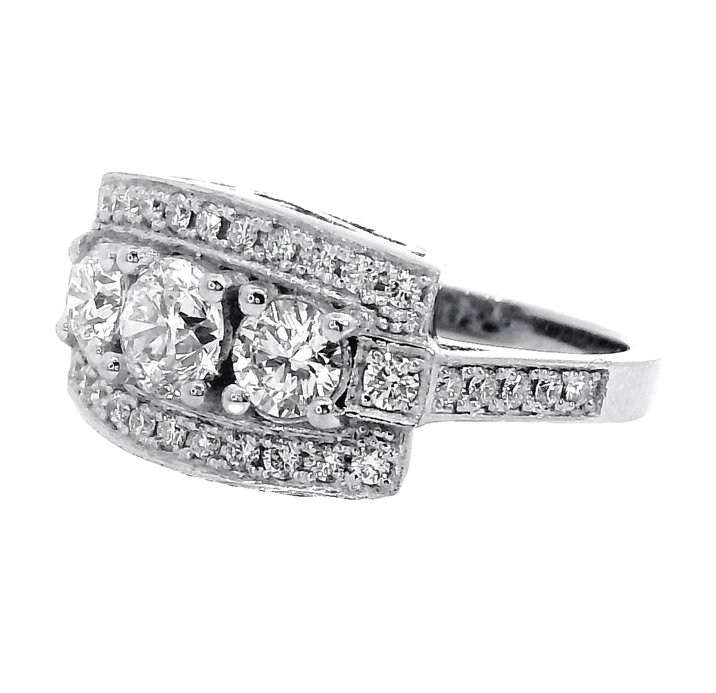 Anillo Compromiso Diamantes - Platino