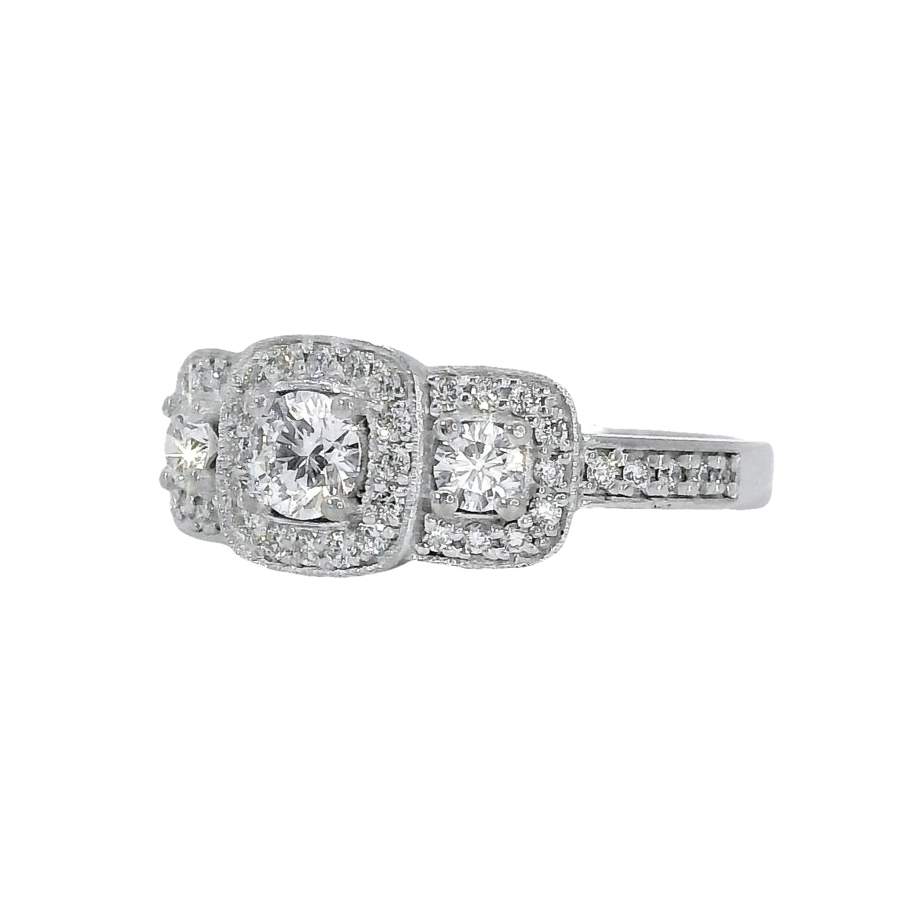 Anillo Compromiso Diamantes - Oro Blanco 18kt
