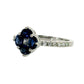 Anillo Zafiros y Diamantes - Oro Blanco 18kt