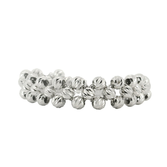 Anillo Bolitas Ajustable - Oro Blanco 18kt