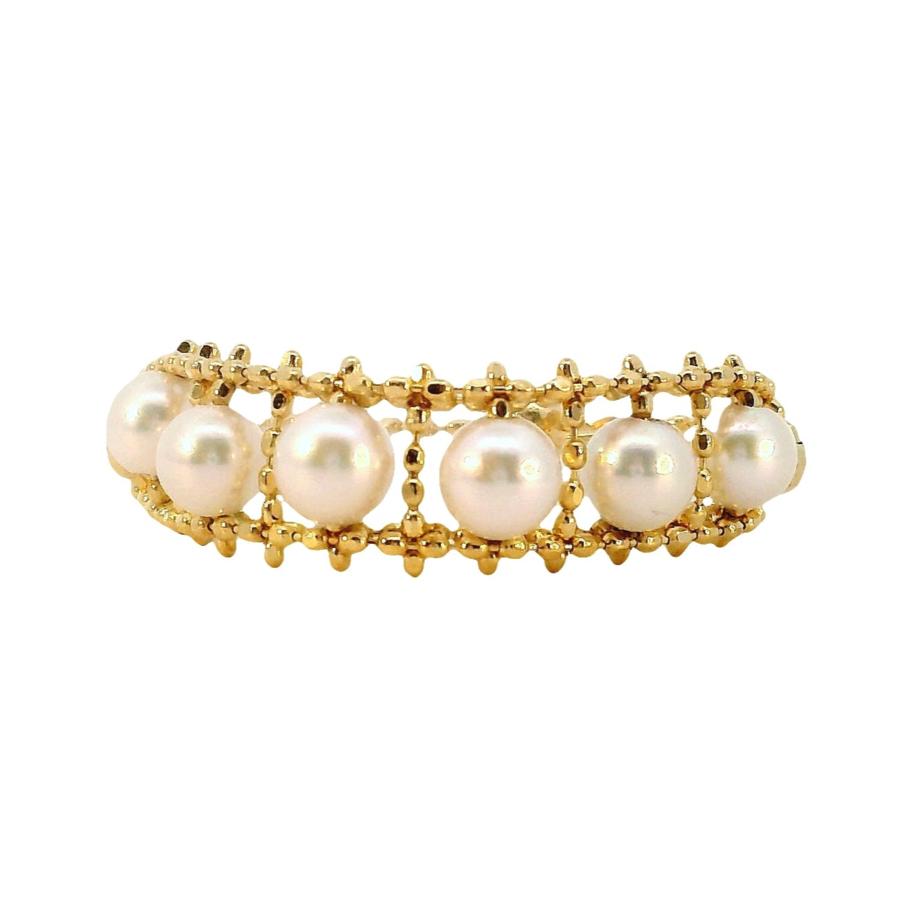 Anillo Perlas Akoya - Oro Amarillo 18kt