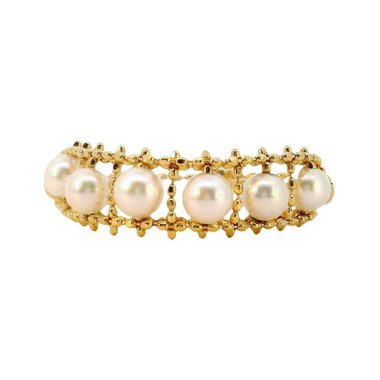 Anillo Perlas Akoya - Oro Amarillo 18kt