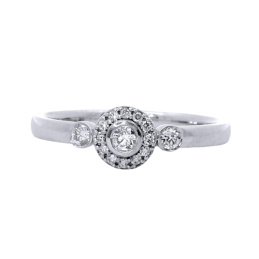Anillo Compromiso Diamantes - Oro Blanco 18kt