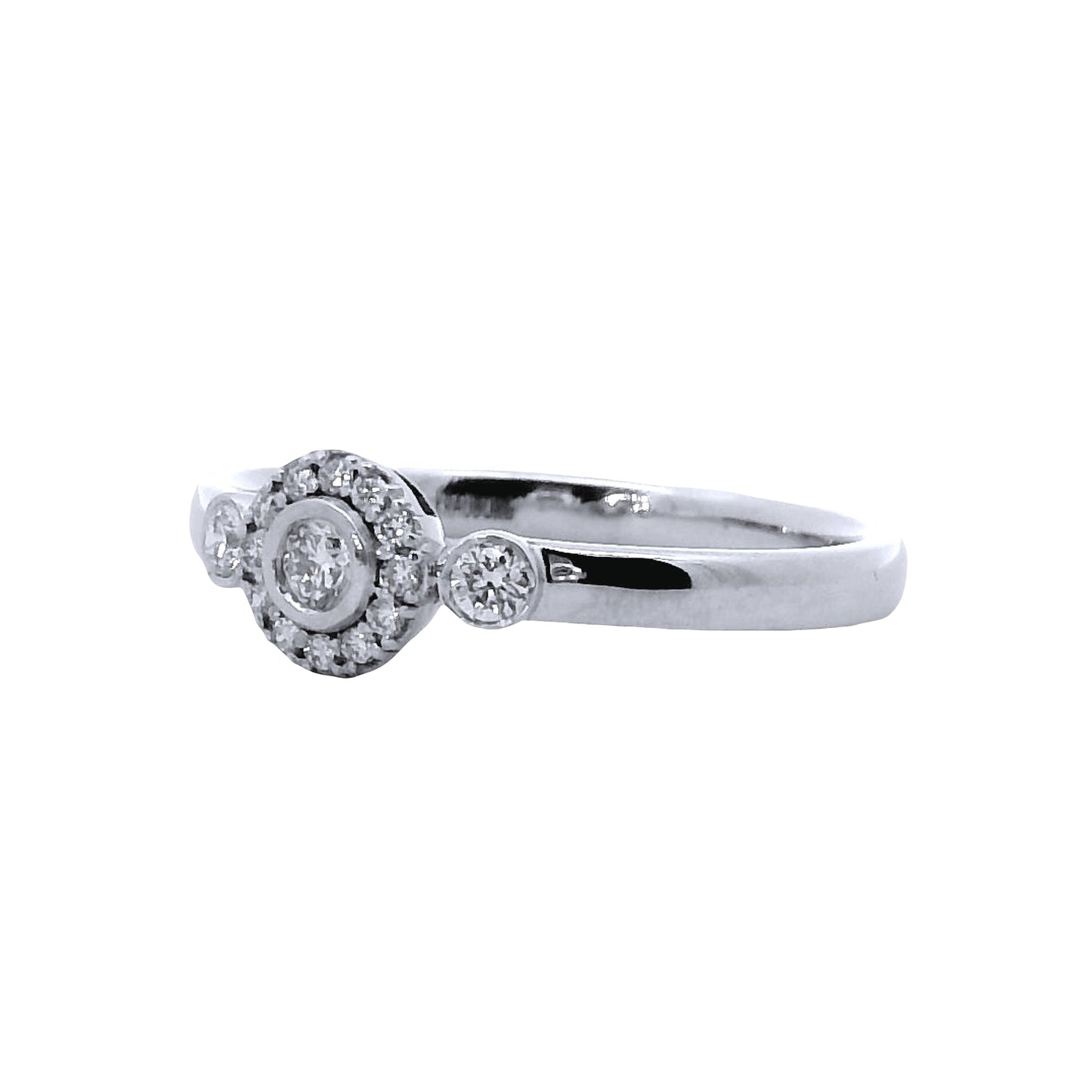 Anillo Compromiso Diamantes - Oro Blanco 18kt
