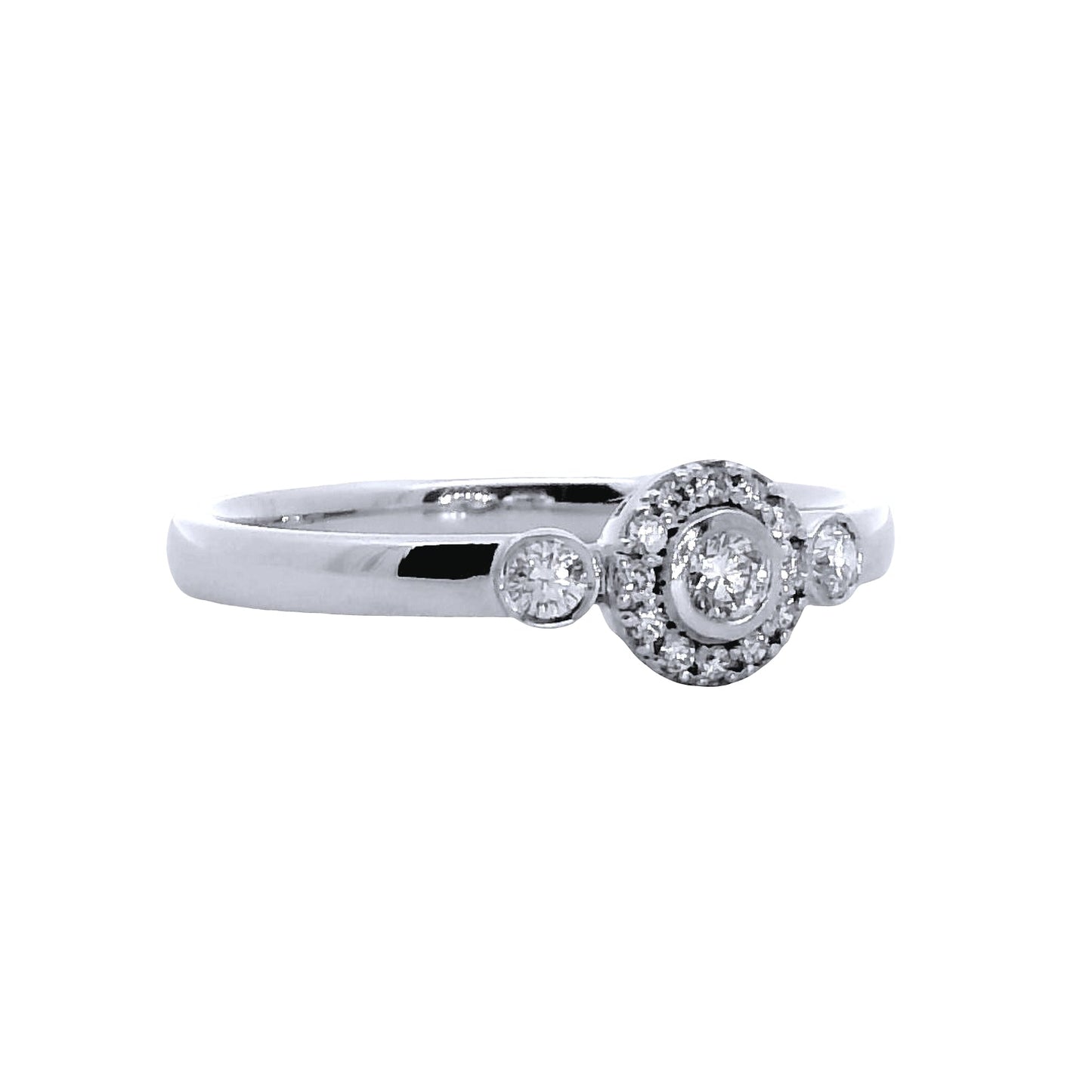 Anillo Compromiso Diamantes - Oro Blanco 18kt