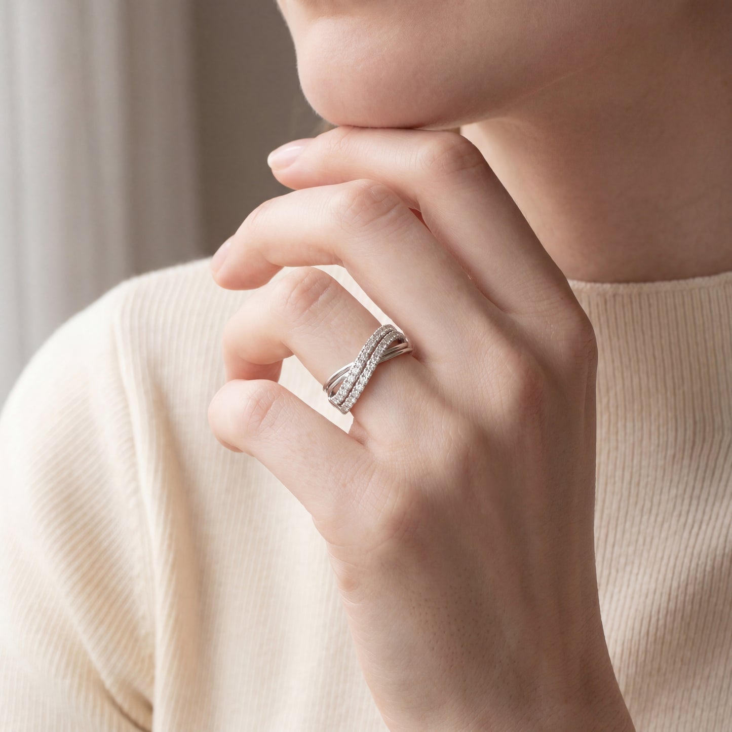 Anillo Compromiso Diamantes - Oro Blanco 18kt