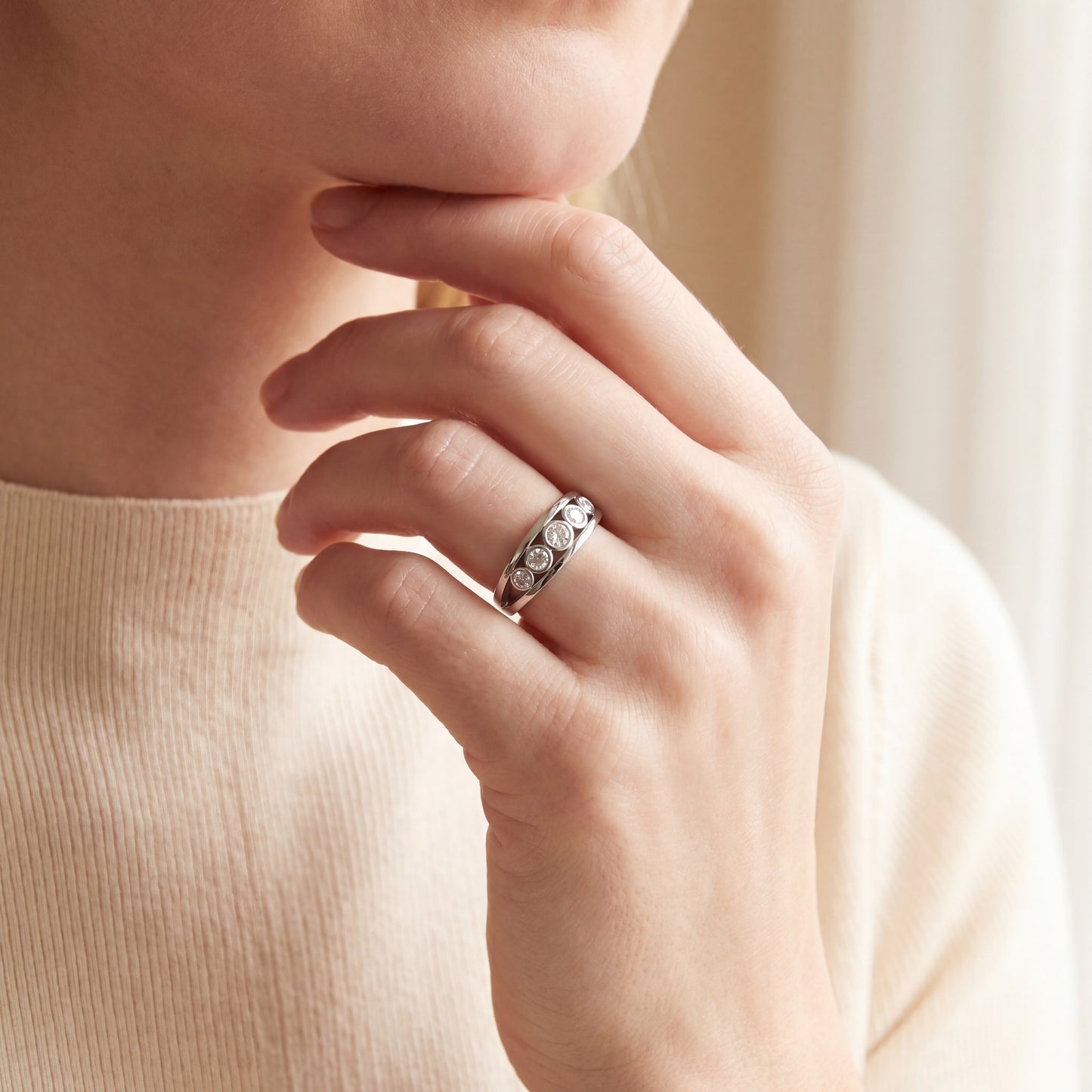 Anillo Compromiso Diamantes - Oro Blanco 18kt