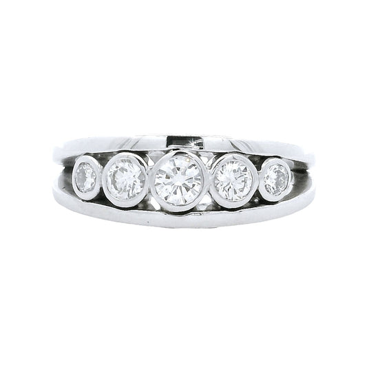 Anillo Compromiso Diamantes - Oro Blanco 18kt