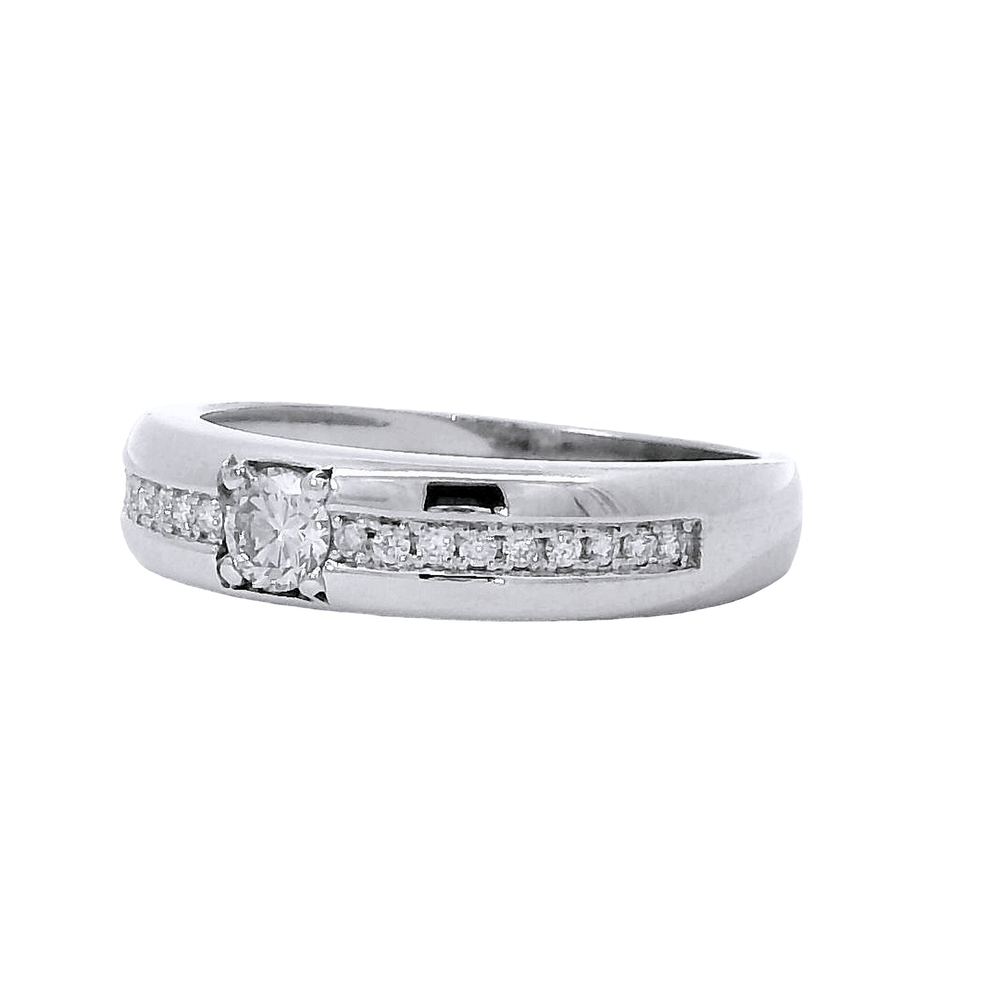 Anillo Compromiso Diamantes - Oro Blanco 18kt