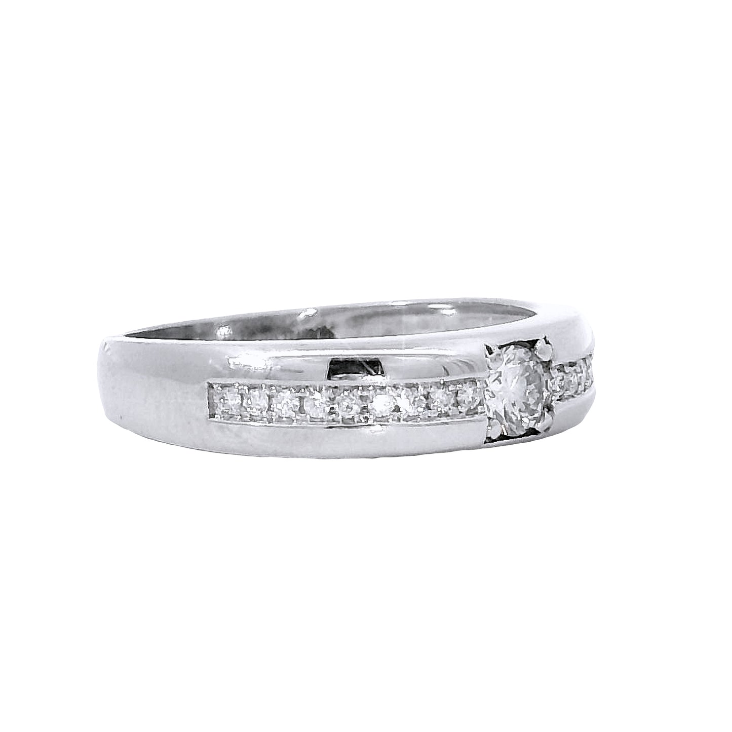 Anillo Compromiso Diamantes - Oro Blanco 18kt