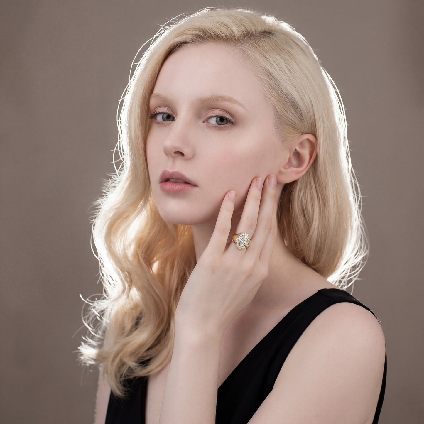 Anillo Sello Diamante GIA - Oro Amarillo 18kt