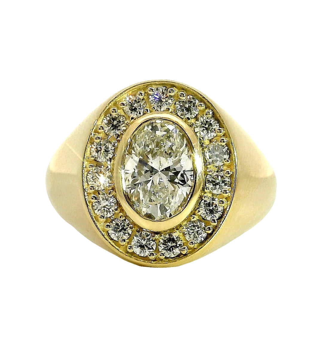 Anillo Sello Diamante GIA - Oro Amarillo 18kt