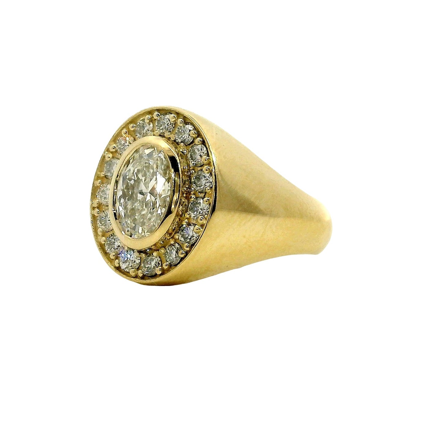 Anillo Sello Diamante GIA - Oro Amarillo 18kt