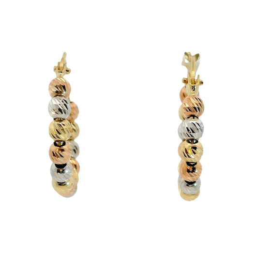 Aros Argolla Tricolor - Oro Amarillo, Blanco y Rosa 14kt