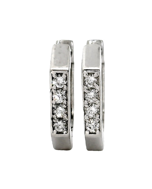 Aros. Argolla Diamantes - Oro Blanco 18kt