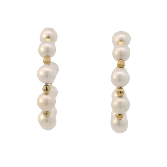 Aros Argolla Perlas Akoya - Oro Amarillo 18kt