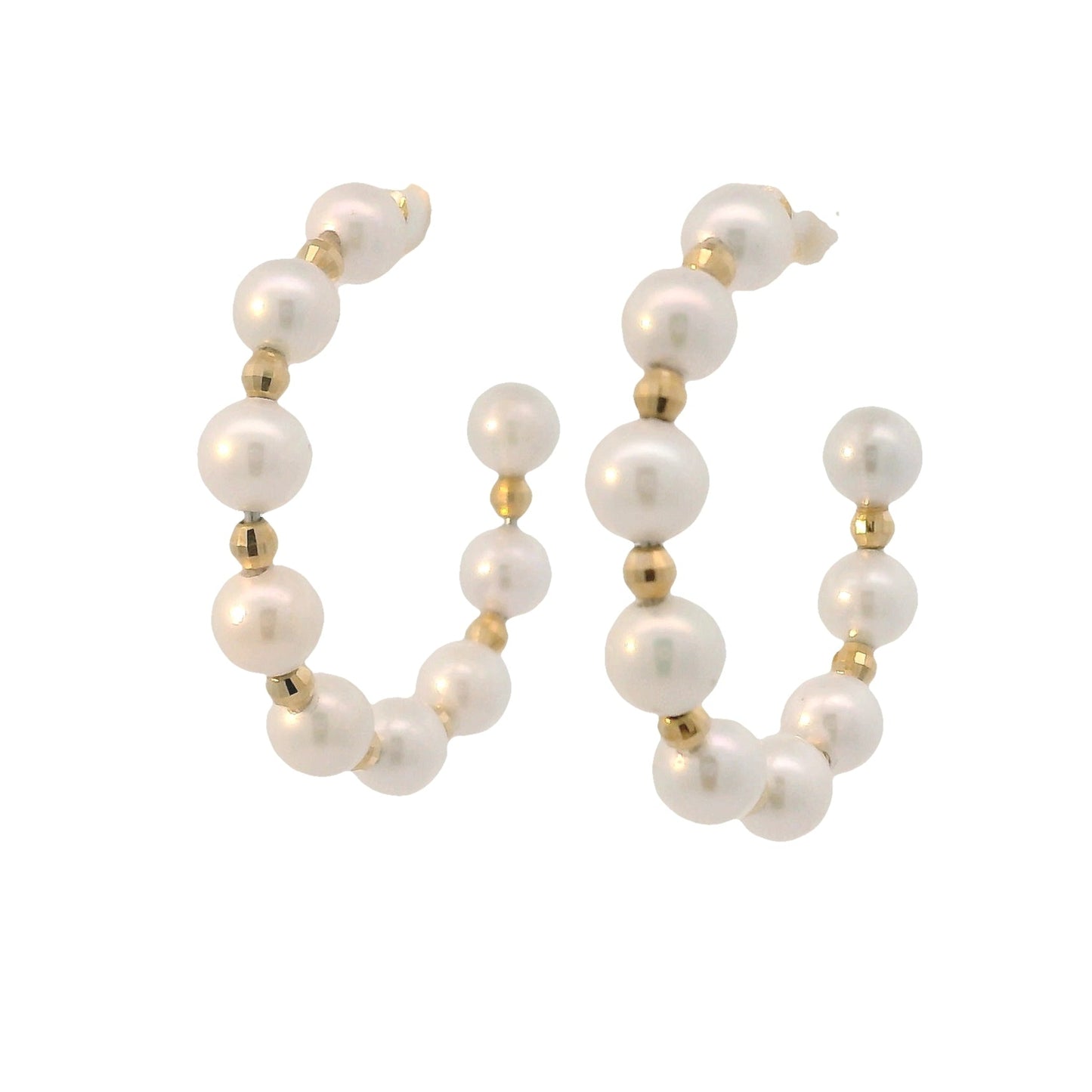 Aros Argolla Perlas Akoya - Oro Amarillo 18kt