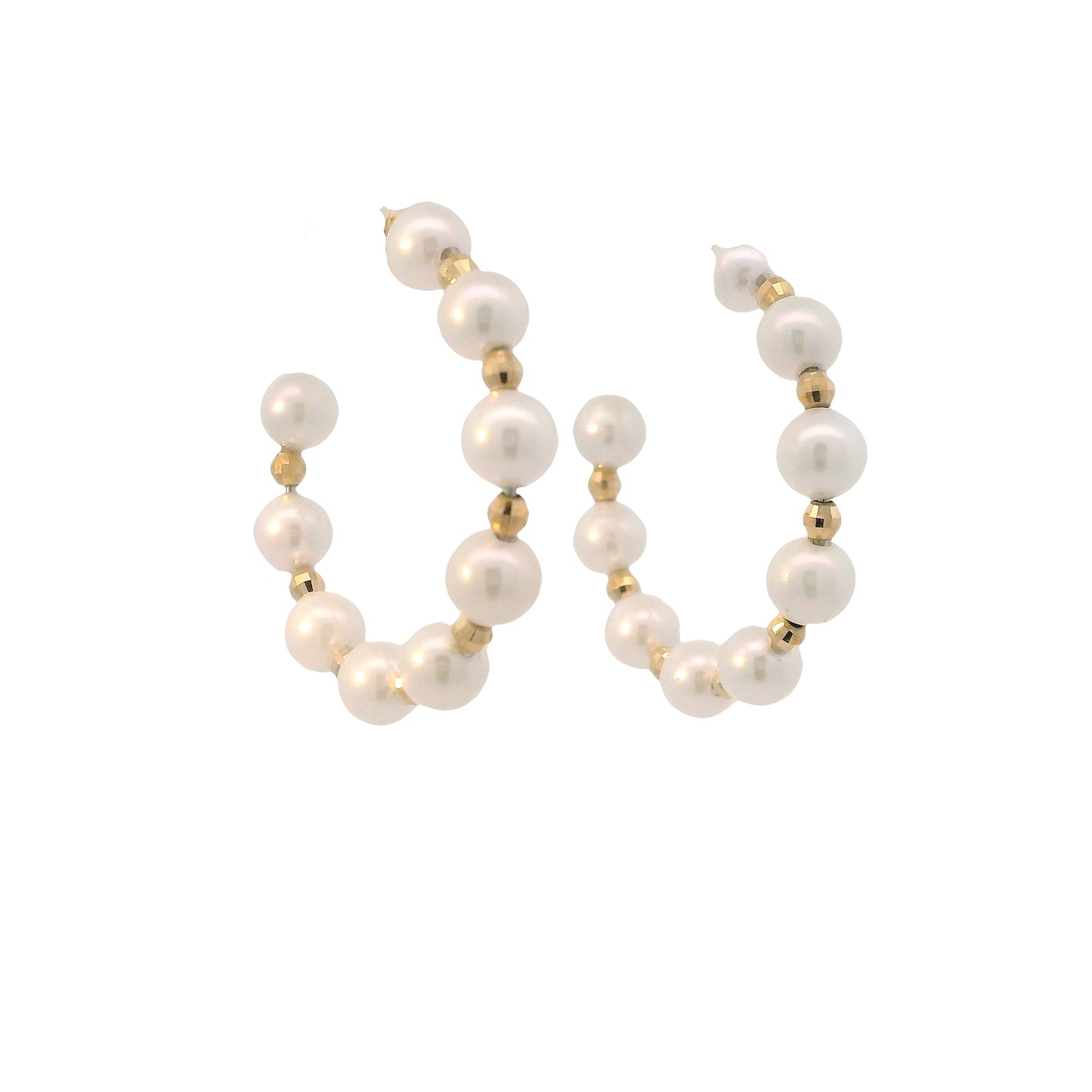 Aros Argolla Perlas Akoya - Oro Amarillo 18kt