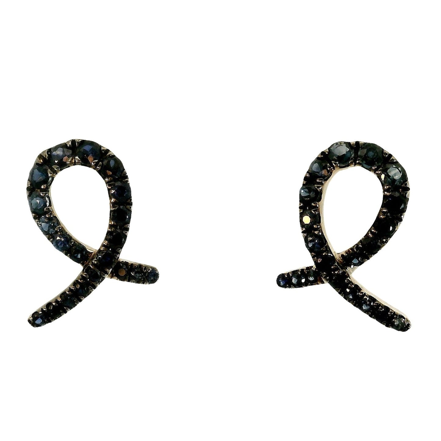 Aros Zafiros - Oro Blanco 18kt