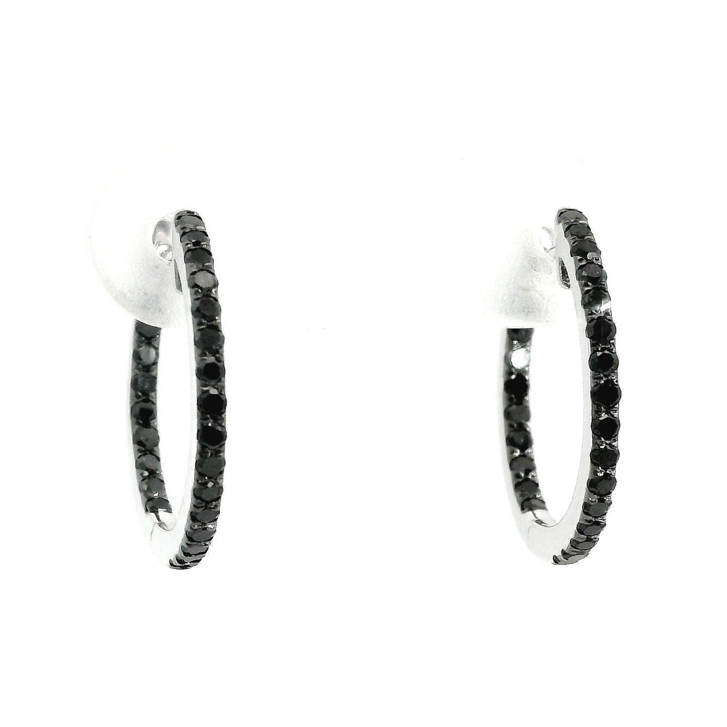 Aros Diamantes Negros - Platino