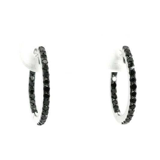 Aros Diamantes Negros - Platino
