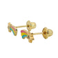 Aros Estrella Esmaltado - Oro Amarillo 14kt