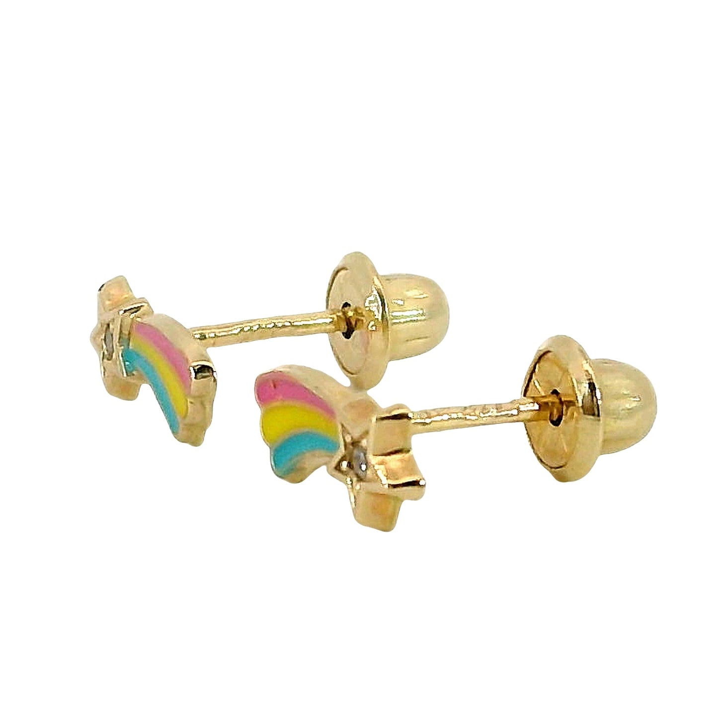 Aros Estrella Esmaltado - Oro Amarillo 14kt