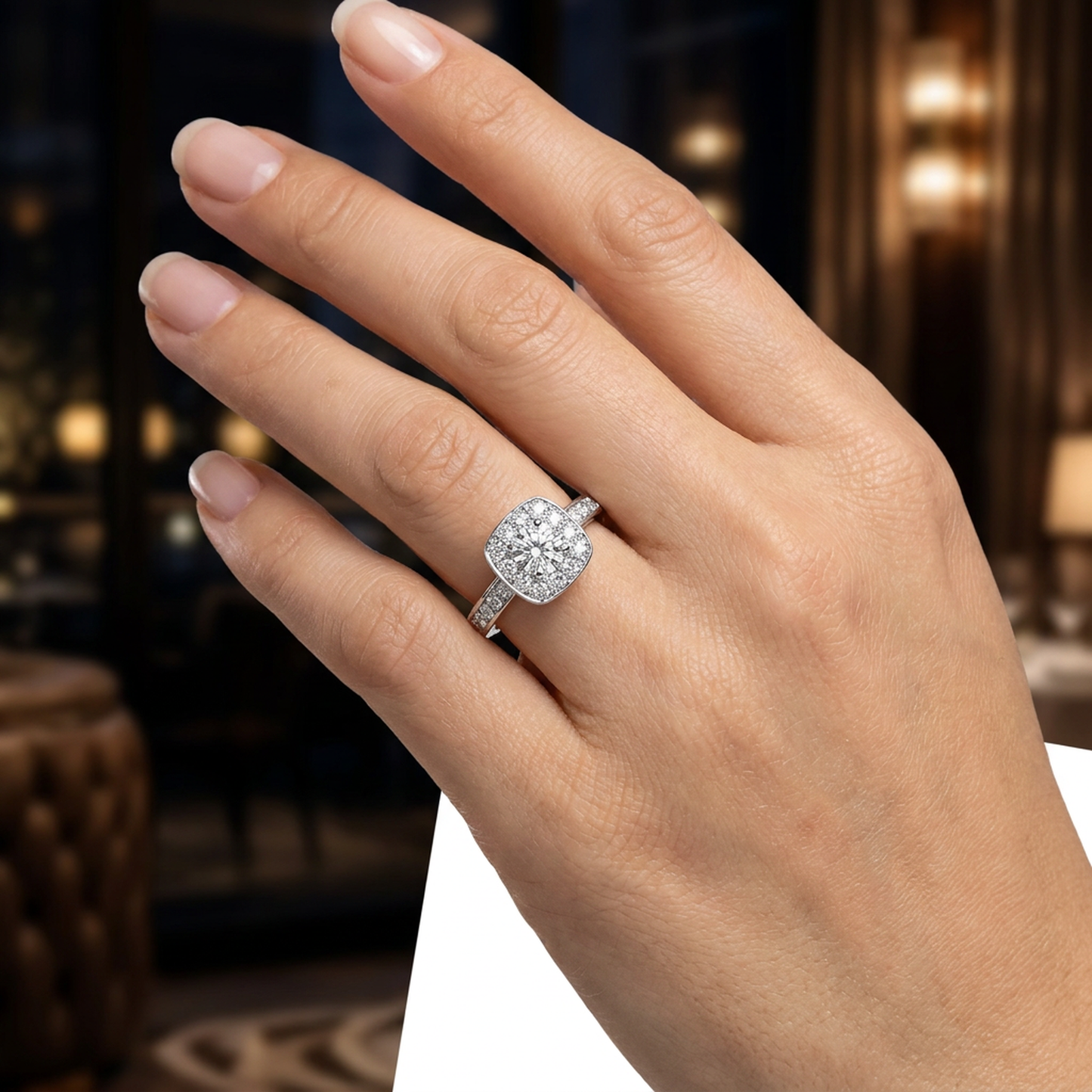 Anillo Compromiso Diamantes GIA - Oro Blanco 18kt