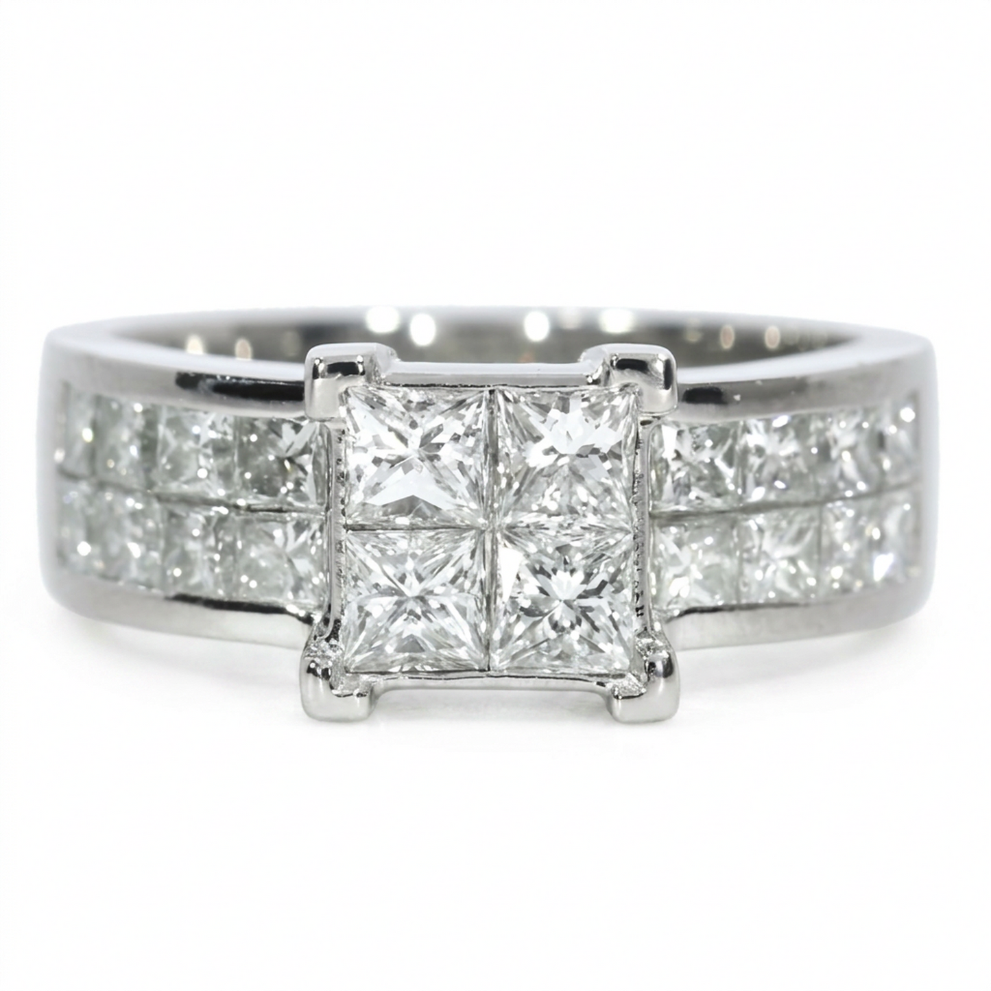 Anillo Compromiso Diamantes - Platino